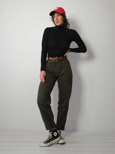 1980's Dark Olive Levi's 550 Jeans 30x31