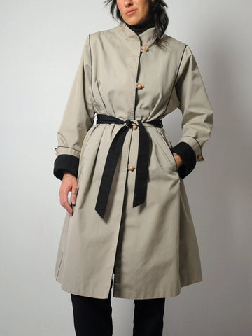 1980's Khaki Belted Trench Coat