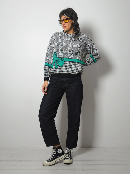 1980's Houndstooth Bow Sweater