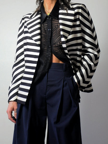 Silk & Wool Striped Blazer