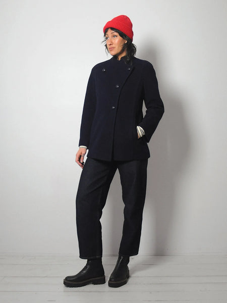 1960's Asymmetric Button Wool Coat