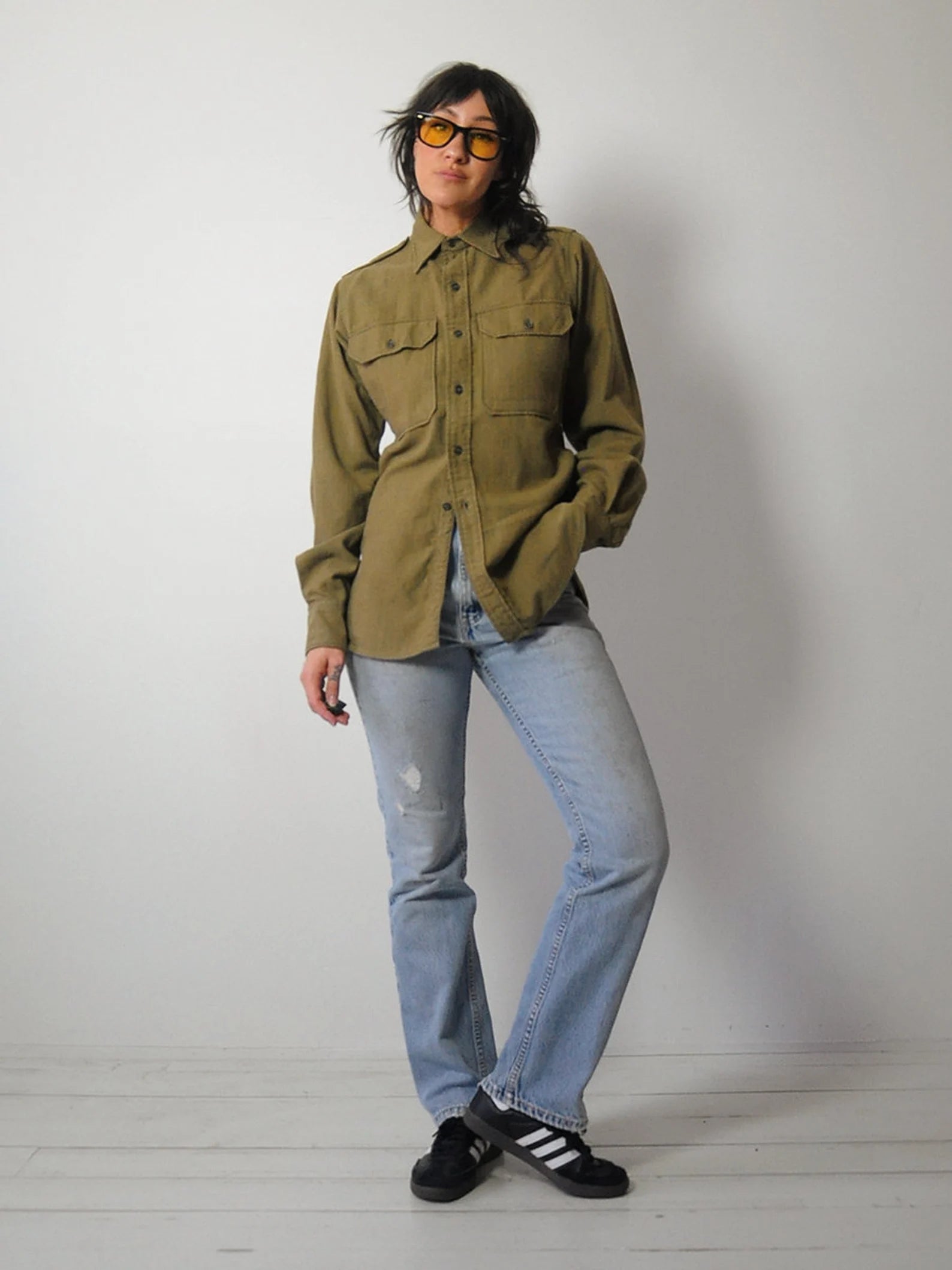 1940's Olive Wool Military Shirt