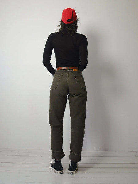 1980's Dark Olive Levi's 550 Jeans 30x31