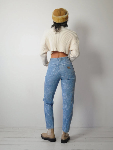90's Embroidered Floral Jeans