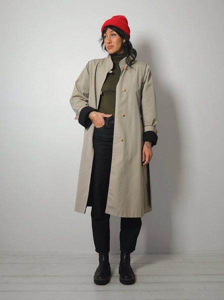 1980's Khaki Belted Trench Coat
