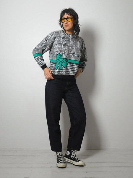 1980's Houndstooth Bow Sweater