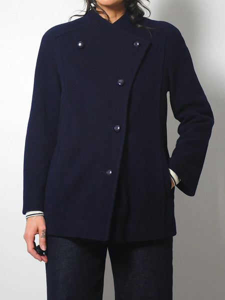 1960's Asymmetric Button Wool Coat