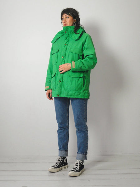 1980's Kelly Green Woolrich Parka