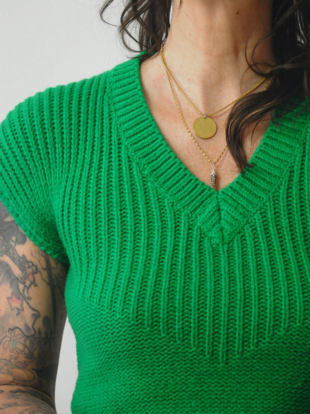 1970's Kelly Green Petite Sweater