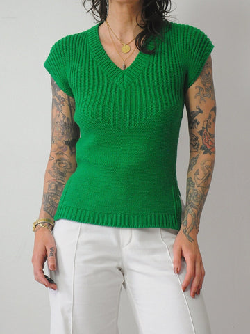 1970's Kelly Green Petite Sweater