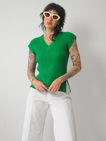 1970's Kelly Green Petite Sweater