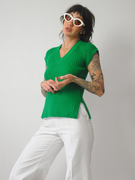 1970's Kelly Green Petite Sweater
