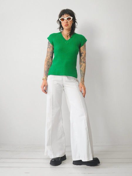 1970's Kelly Green Petite Sweater