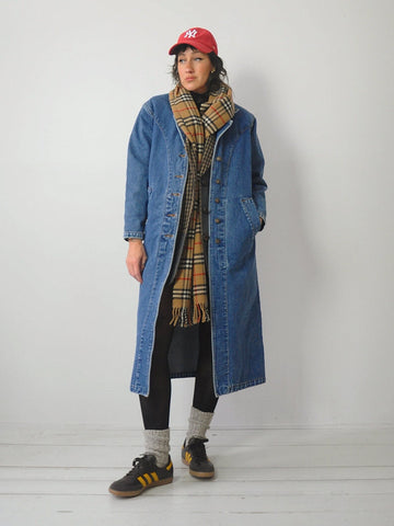 1990's Long Line Denim Duster