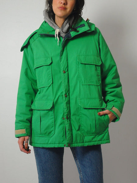 1980's Kelly Green Woolrich Parka