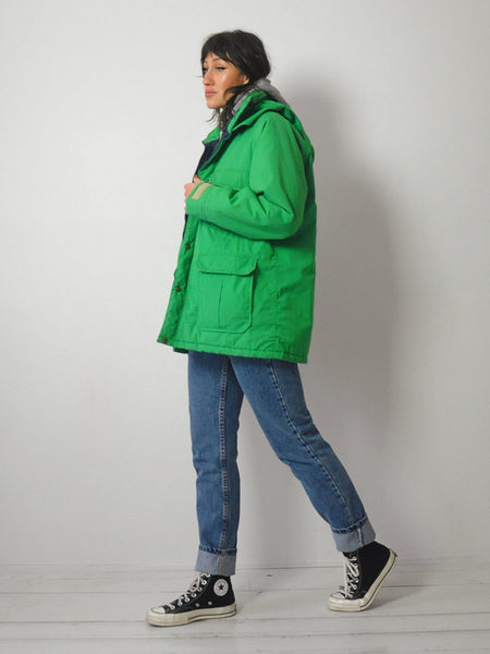 1980's Kelly Green Woolrich Parka