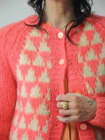 1960's Geometric Italian Mohair Cardigan