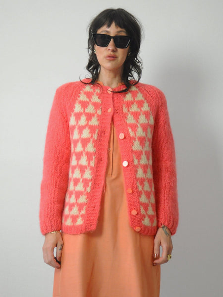 1960's Geometric Italian Mohair Cardigan