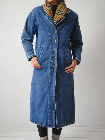 1990's Long Line Denim Duster