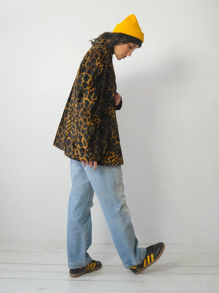 90's Oversized Faux Fur Leopard Blazer
