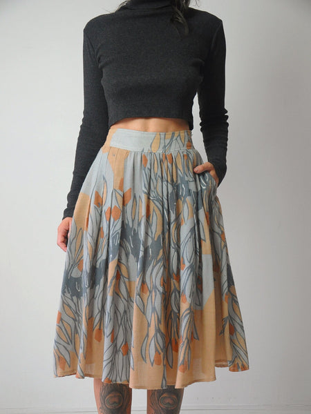 1970's Parisian Knit Floral Skirt