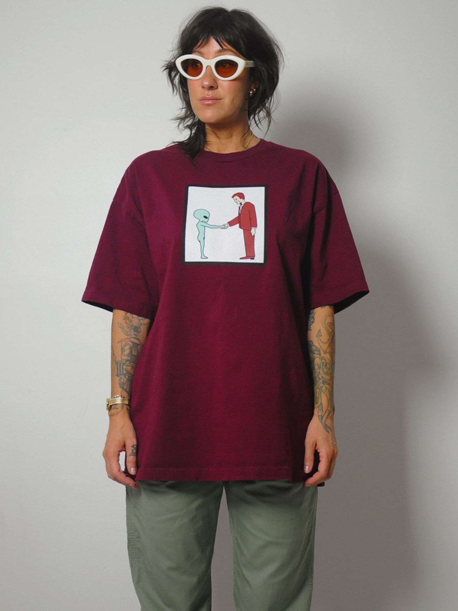 1993 Helmet Alien Handshake Tshirt