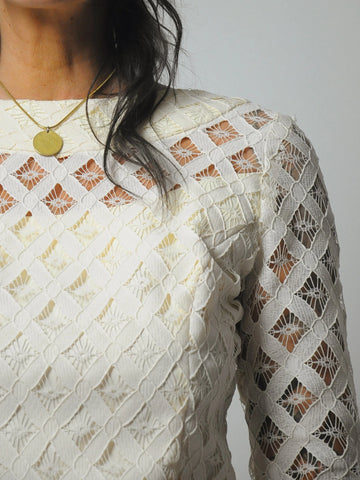 1960's Lattice Lace Blouse