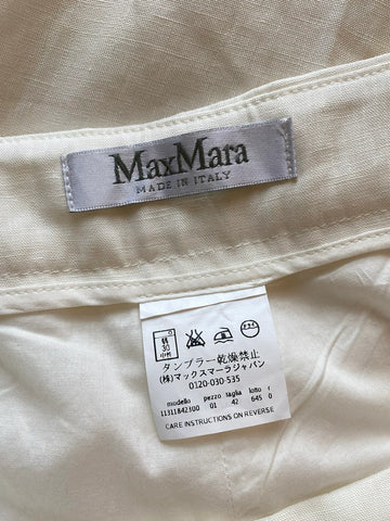 Max Mara Ivory Linen Trousers