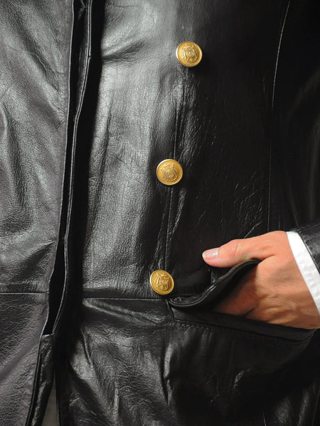 1980's Gold Button Leather Jacket