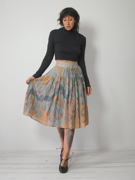 1970's Parisian Knit Floral Skirt