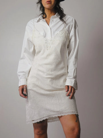 90's Ivory Silk Slip Dress
