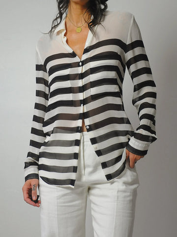 Sheer Stripe Club Monaco Blouse