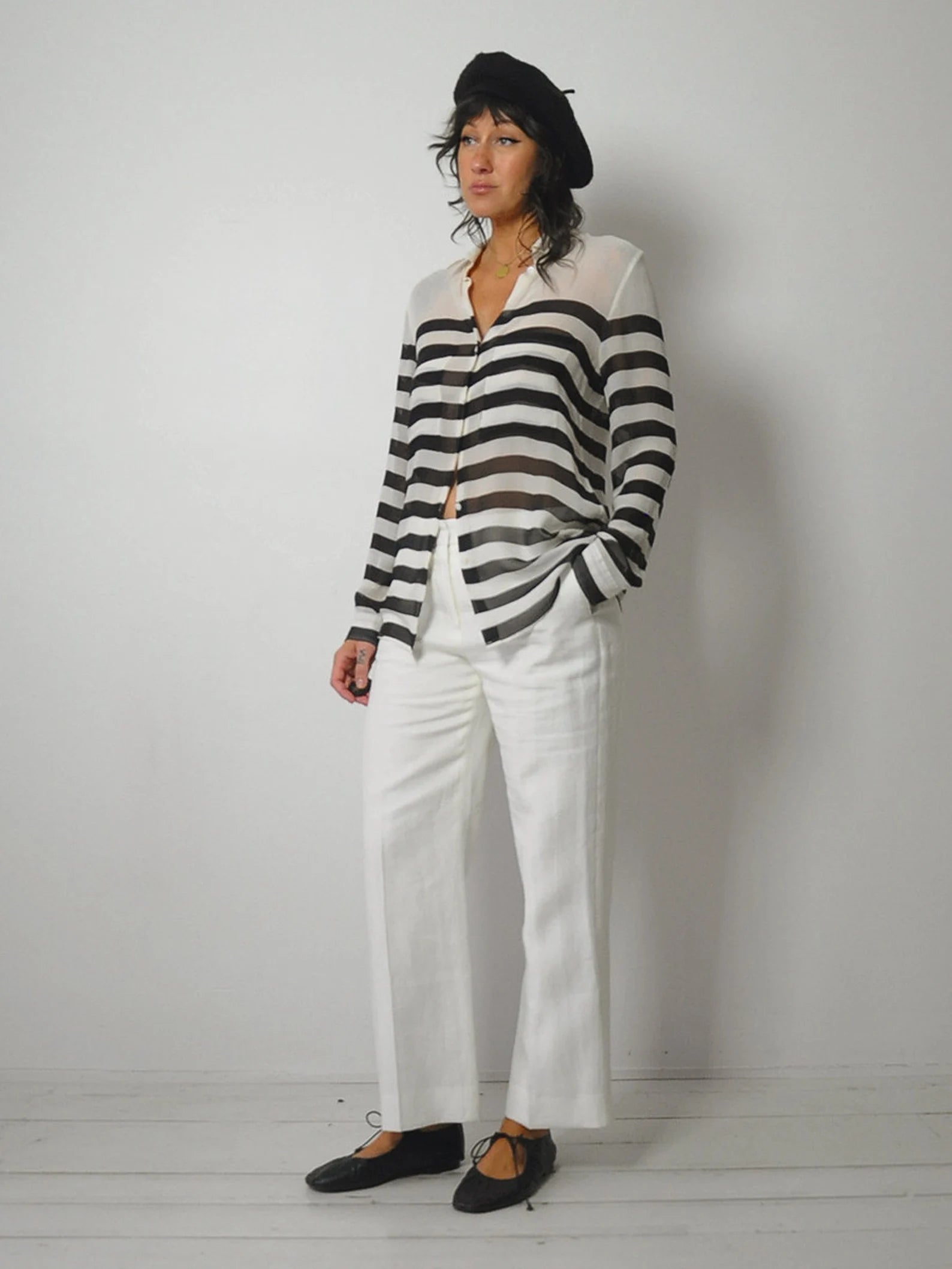 Sheer Stripe Club Monaco Blouse