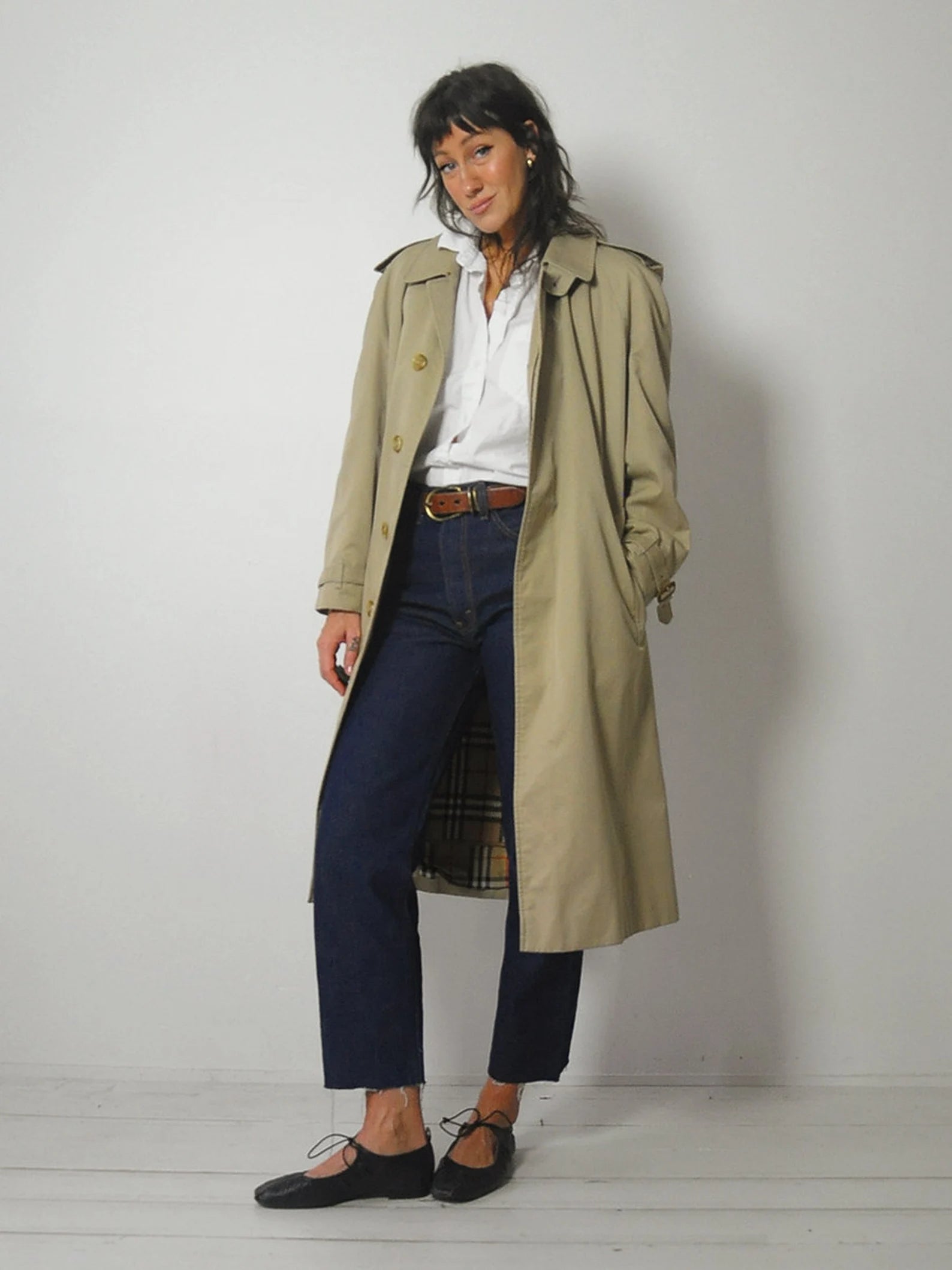 猫*様 美品！イングランド製 70s Burberrys TRENCH COAT 1970's Burberry Nova Check Trench Coat – NOIROHIO VINTAGE
