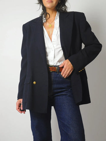 1980's Ralph Lauren Navy Blazer