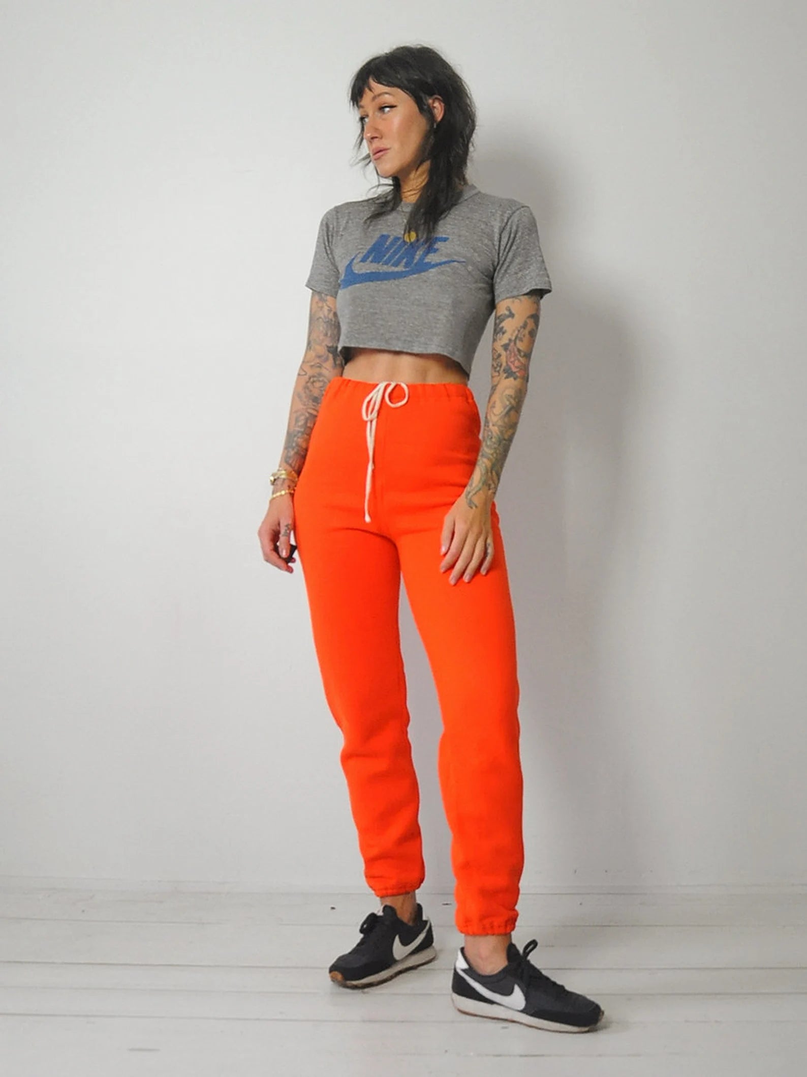 1980's Orange High Waist Sweatpants