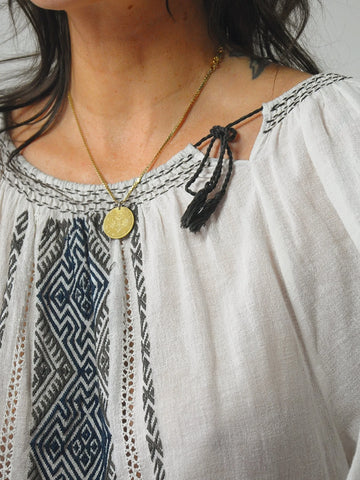 1970's Muslin Embroidered Blouse