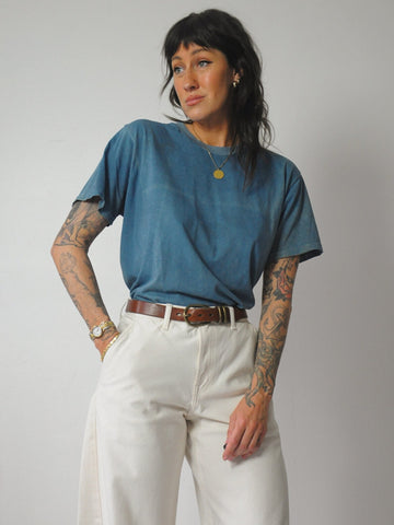 1970's Indigo Dyed Blank T-shirt