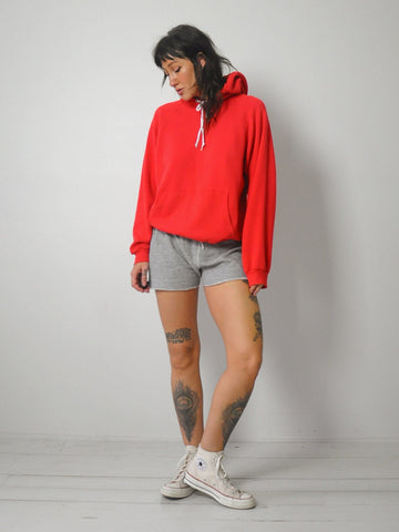 1980's Red Blank Hoodie Sweatshirt