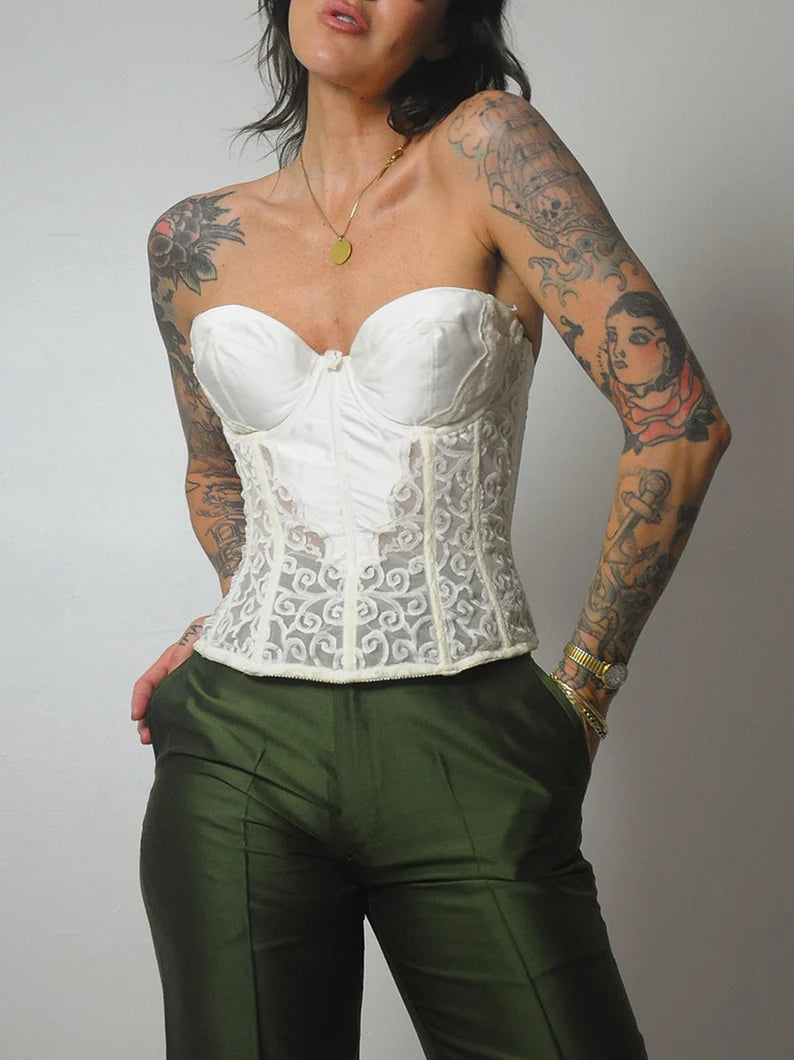1990's Lace Bustier Top