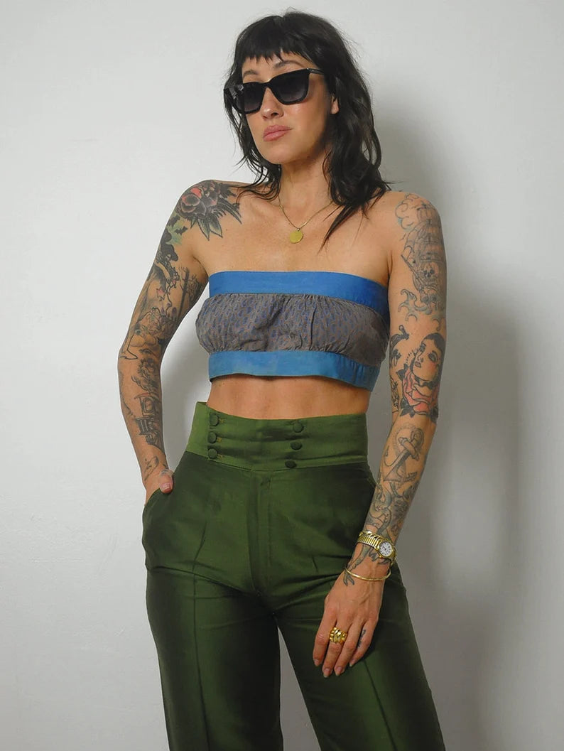 1950's Paisley Crop Bralette Top