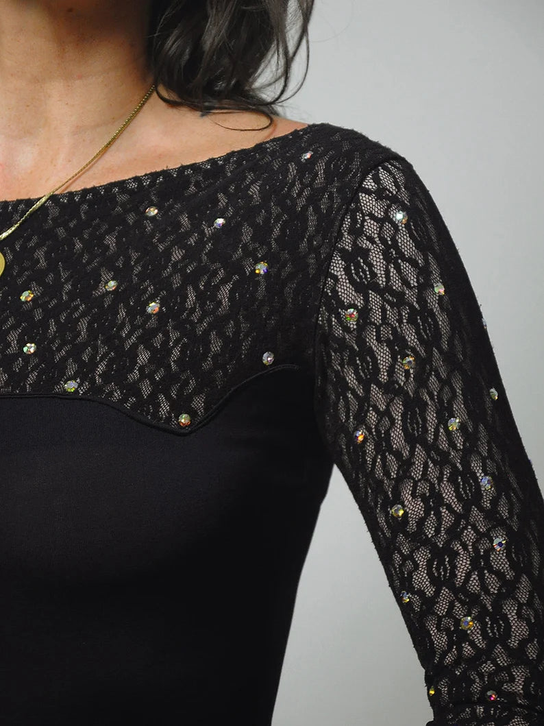1950's Lace & Jewel Bodysuit