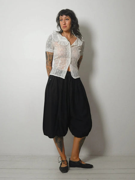 1950's Sheer Floral Lace Blouse