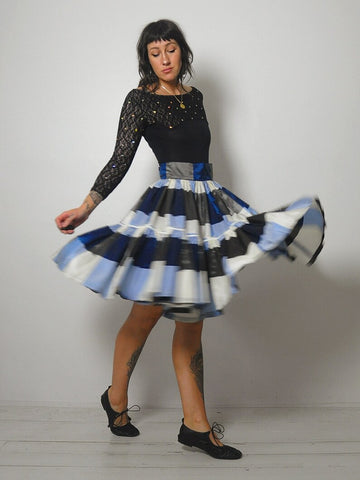1950's Plaid Taffeta Circle Skirt