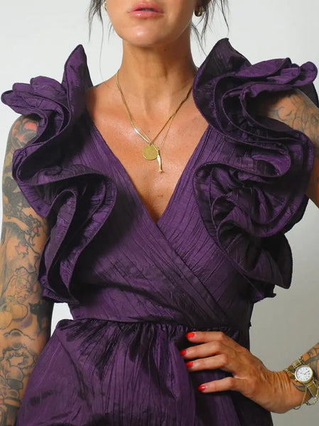 1980's Origami Ruffle Mini Dress