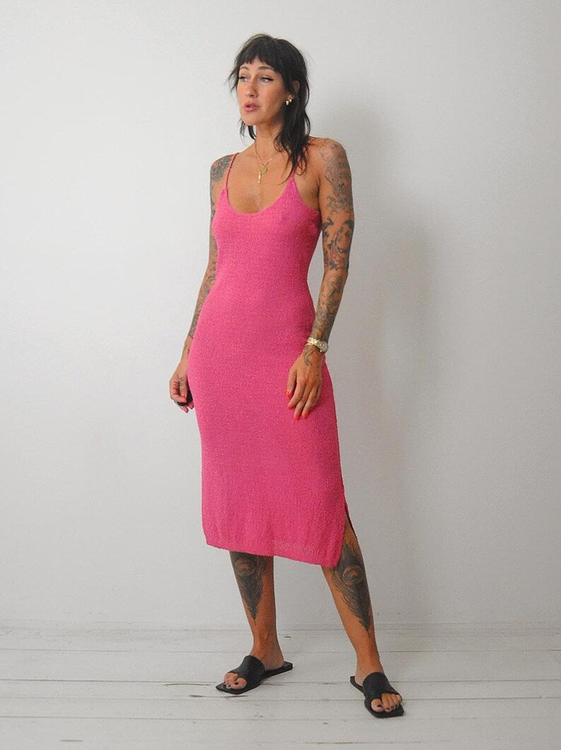 1980's Pink Knit Sundress