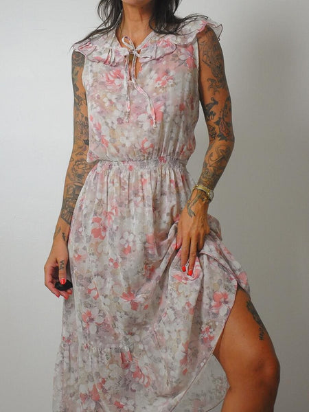 1970's Pastel Floral Sundress