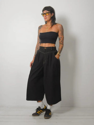 1990's Black Denim Jort Shorts