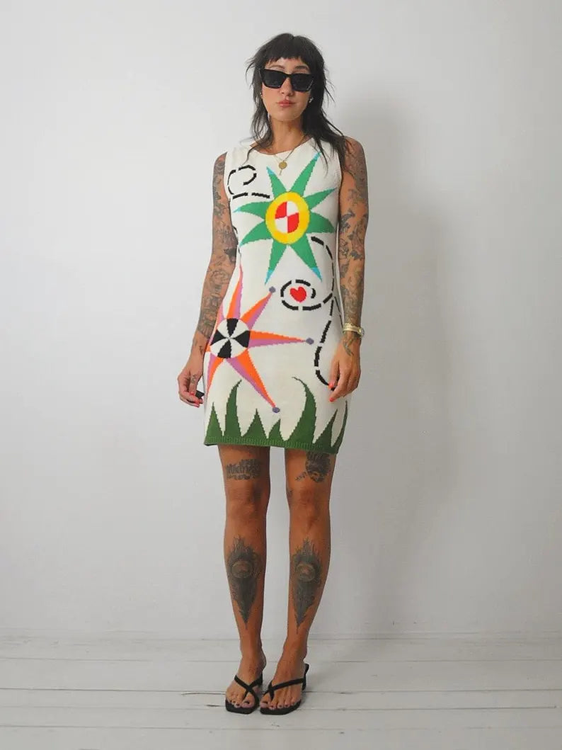 90's Pop Art Sweater Dress