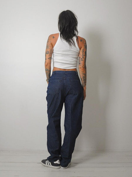 1980's Dark Pinstriped Jeans 30x30